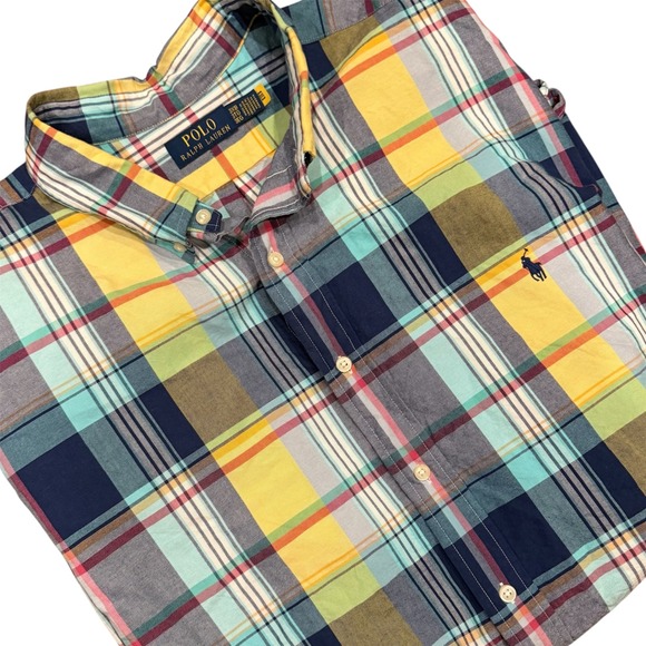 Polo Ralph Lauren Other - Polo Ralph Lauren Mens Big Tall 3XB 3TG Short Sleeve Plaid Button Down Shirt